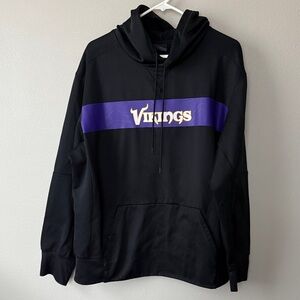 Nike Minnesota Vikings NFL On Field Hooded Sweatshirt Black Purple Size XL